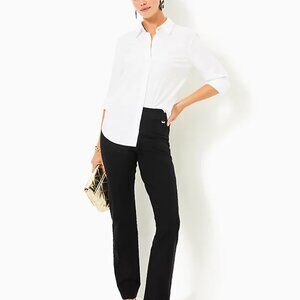 🖤 NWT Rare Lilly Pulitzer 32" Declynn Polished High Rise Straight Leg Pant 🖤